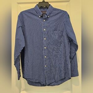 Roundtree and Yorke Long Sleeve Plaid Button Down Shirt, EUC, Size Large